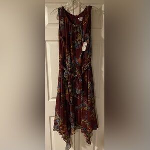 Westport Burgundy Floral Midi Dress